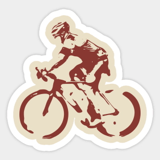 Riding on a road racing bike Sticker